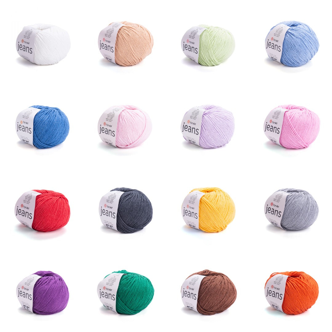 Yarn Art - JEANS - 55% Cotton 45% Acrylic, 160m Knitting and Crochet Yarn