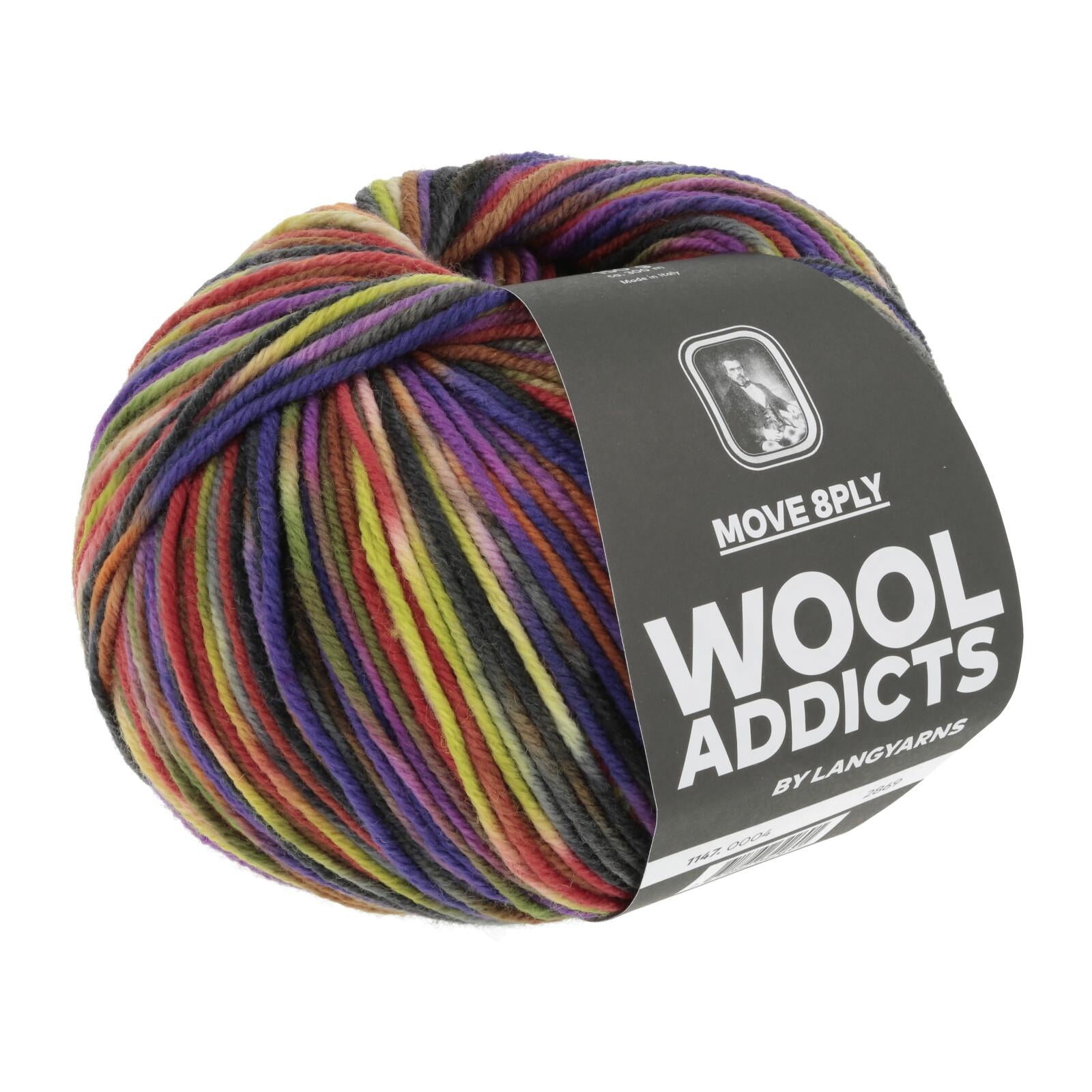 Move 8ply Wool Addicts, 150g, 300m, 25% nylon, 75% virgin merino