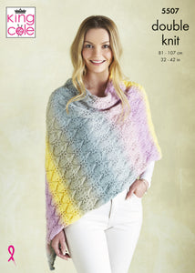 King Cole CURIOSITY DK KNITTING PATTERNS - 5507 Poncho and Snood