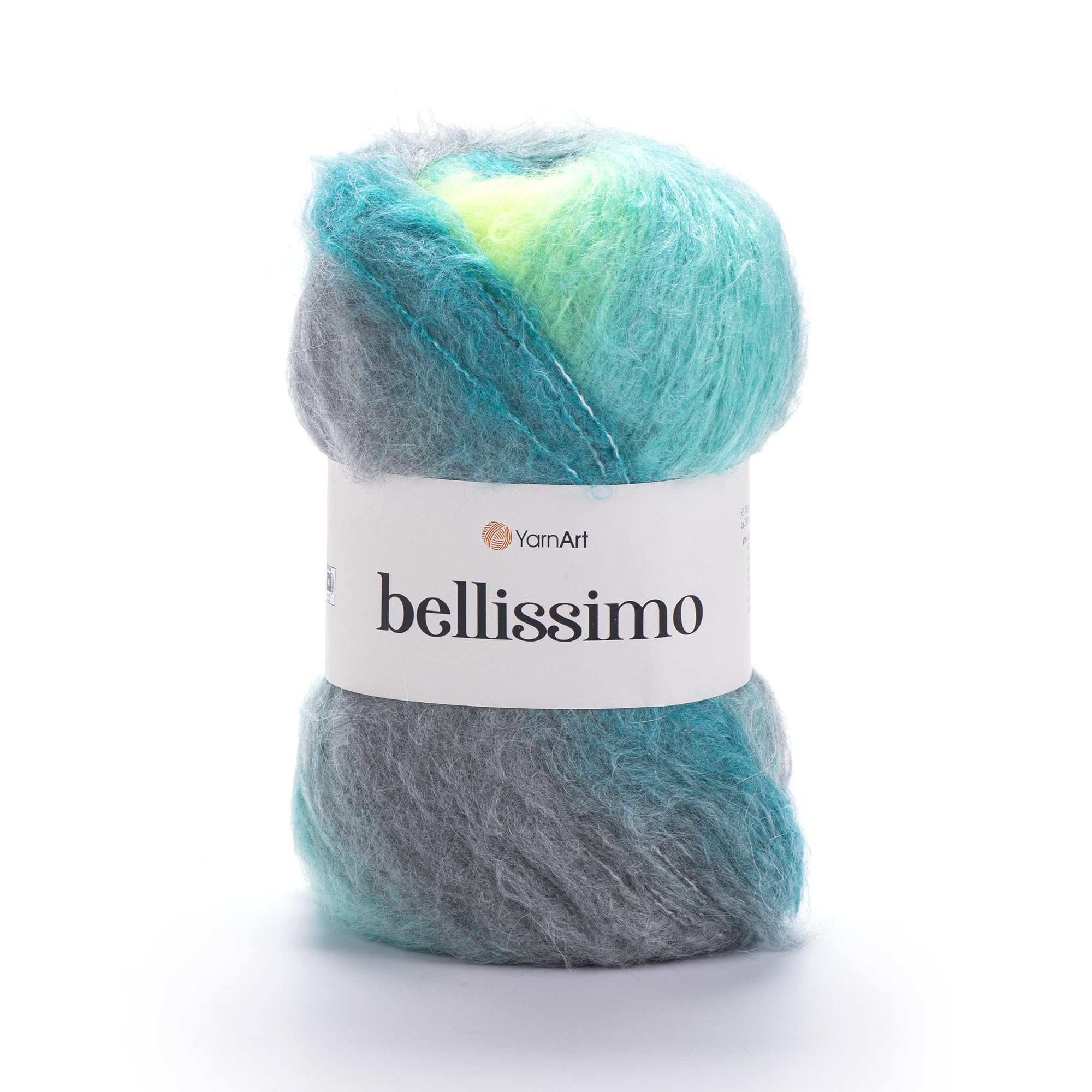 YarnArt Bellissimo - 13% Mohair - 67% Acrylic - 4% Polyamide - 16% Polyester