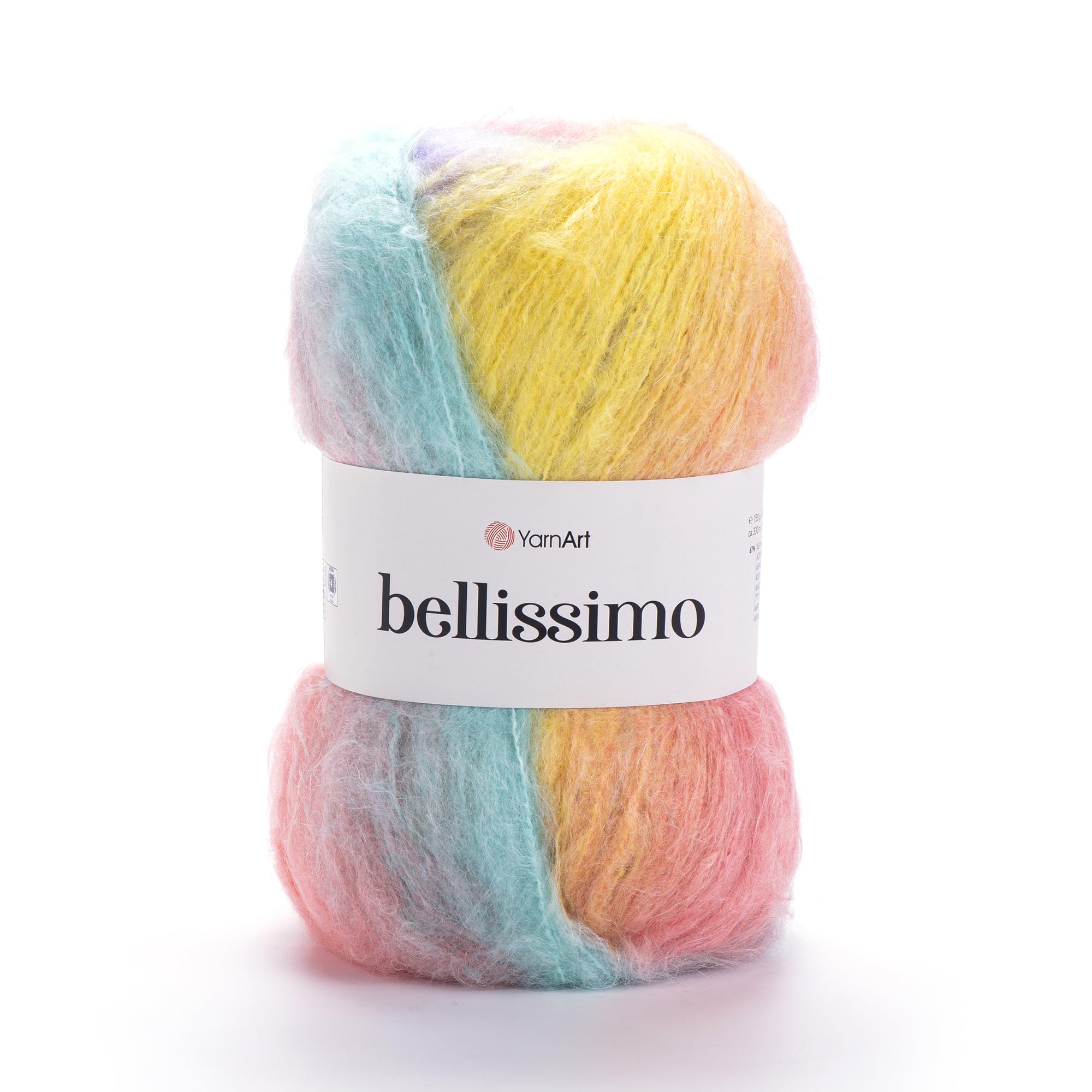 YarnArt Bellissimo - 13% Mohair - 67% Acrylic - 4% Polyamide - 16% Polyester