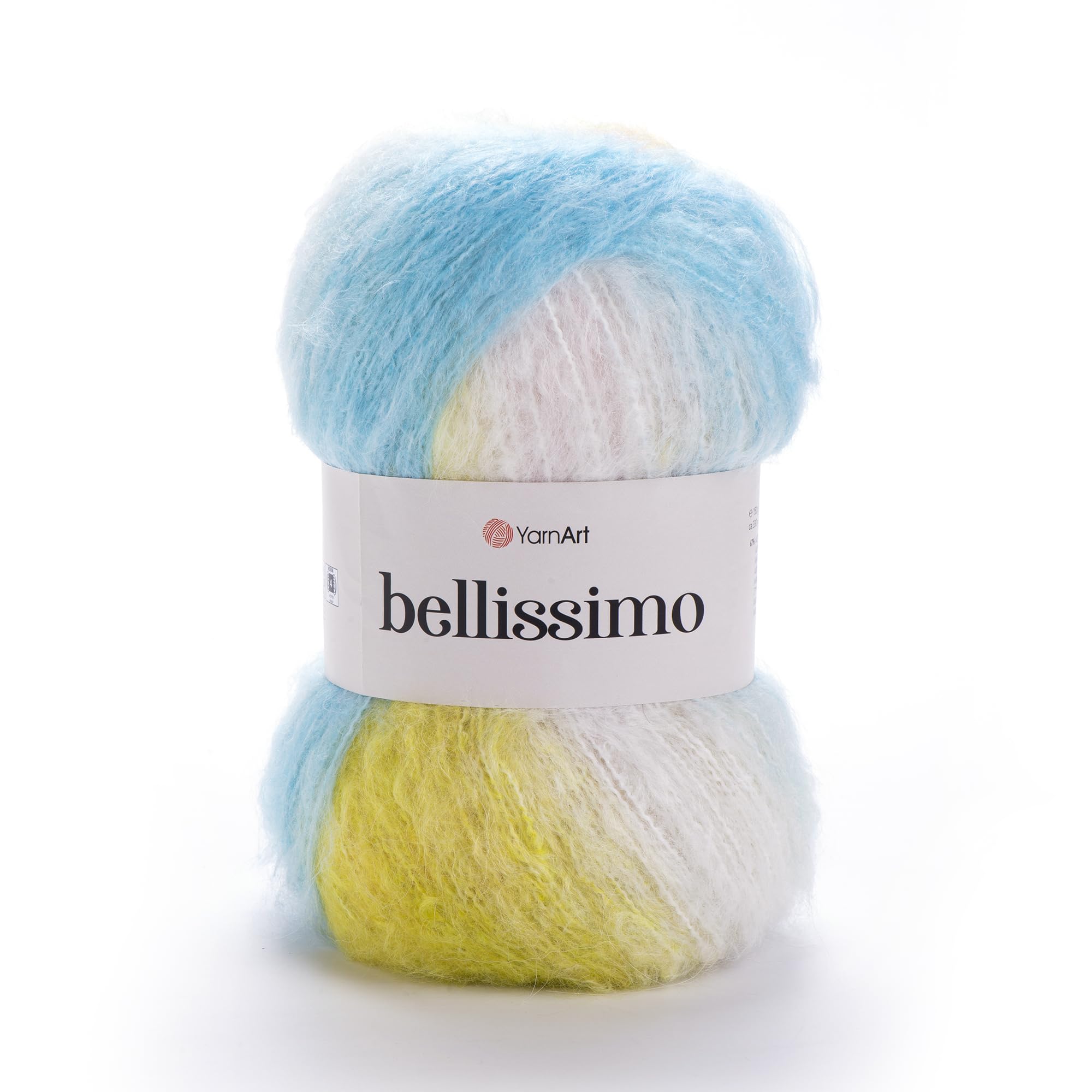 YarnArt Bellissimo - 13% Mohair - 67% Acrylic - 4% Polyamide - 16% Polyester