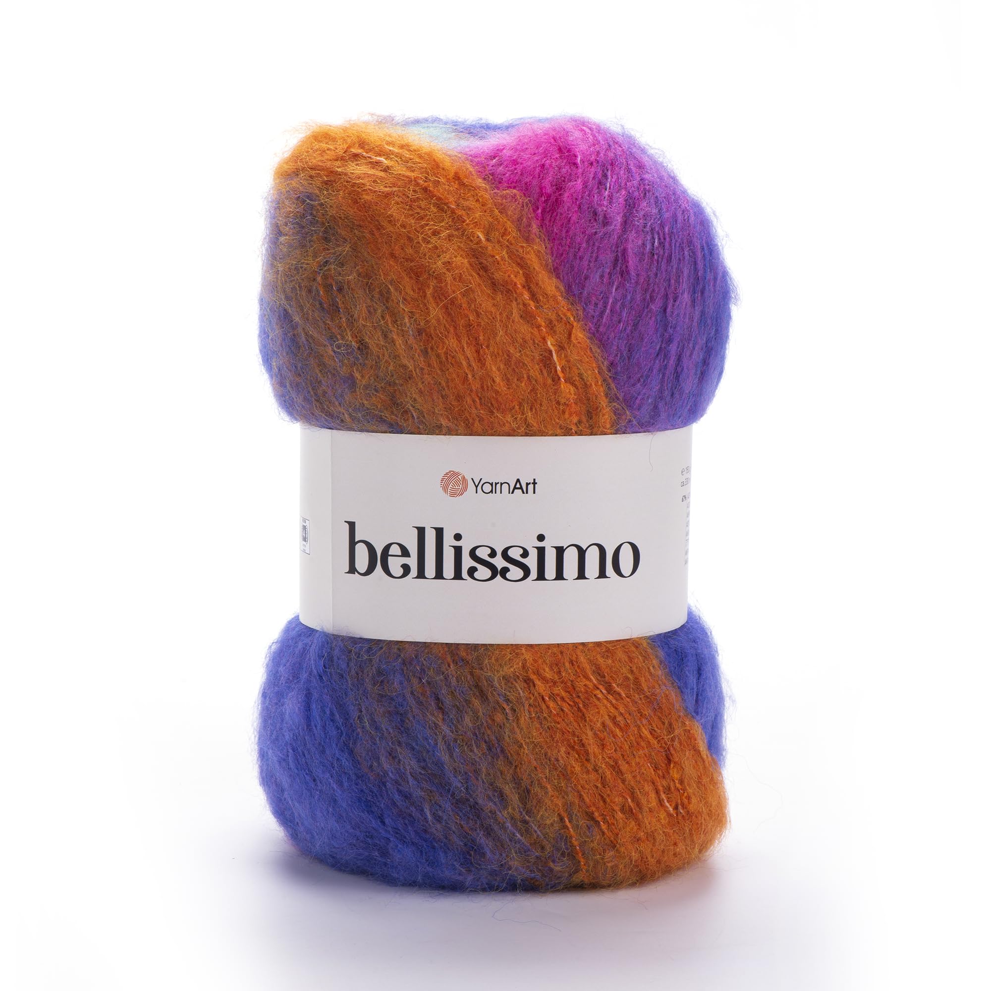 YarnArt Bellissimo - 13% Mohair - 67% Acrylic - 4% Polyamide - 16% Polyester