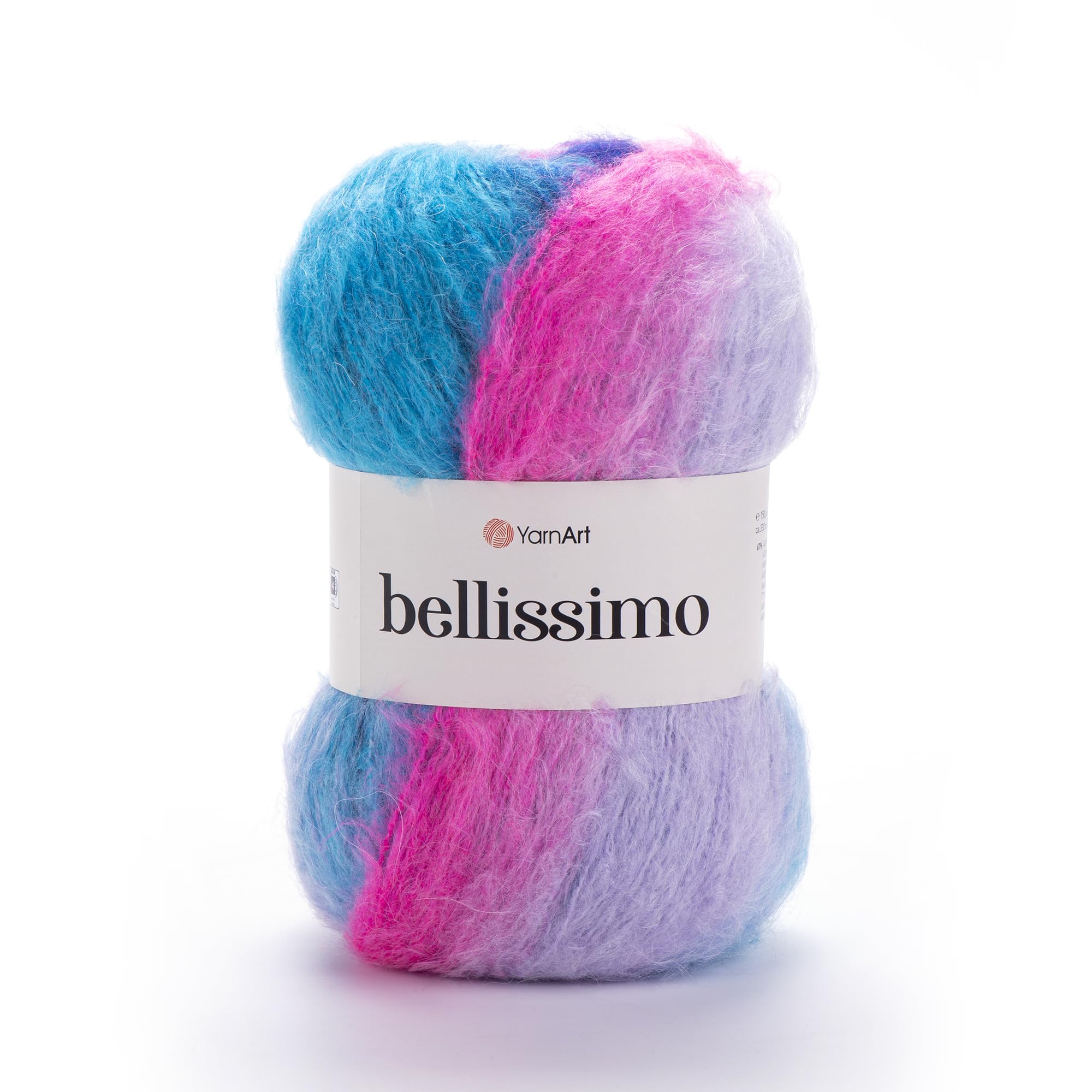 YarnArt Bellissimo - 13% Mohair - 67% Acrylic - 4% Polyamide - 16% Polyester