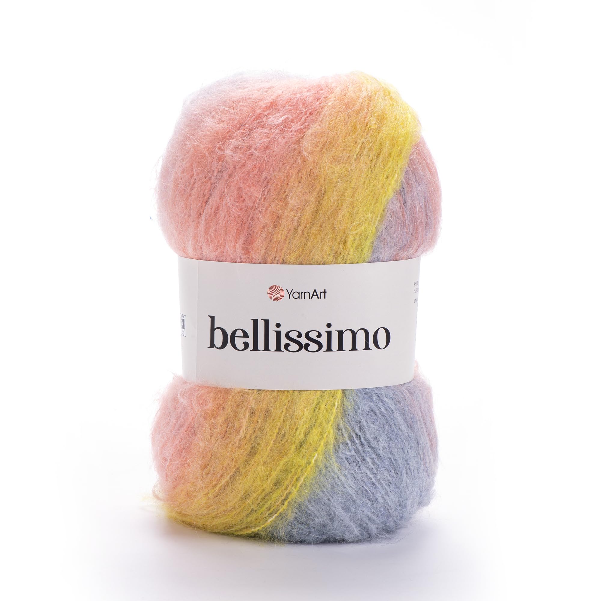 YarnArt Bellissimo - 13% Mohair - 67% Acrylic - 4% Polyamide - 16% Polyester