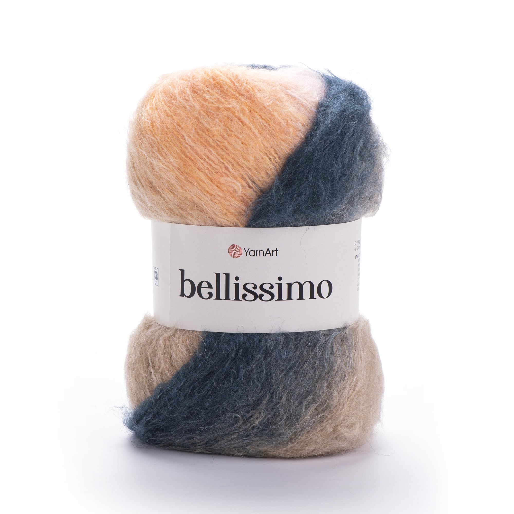 YarnArt Bellissimo - 13% Mohair - 67% Acrylic - 4% Polyamide - 16% Polyester