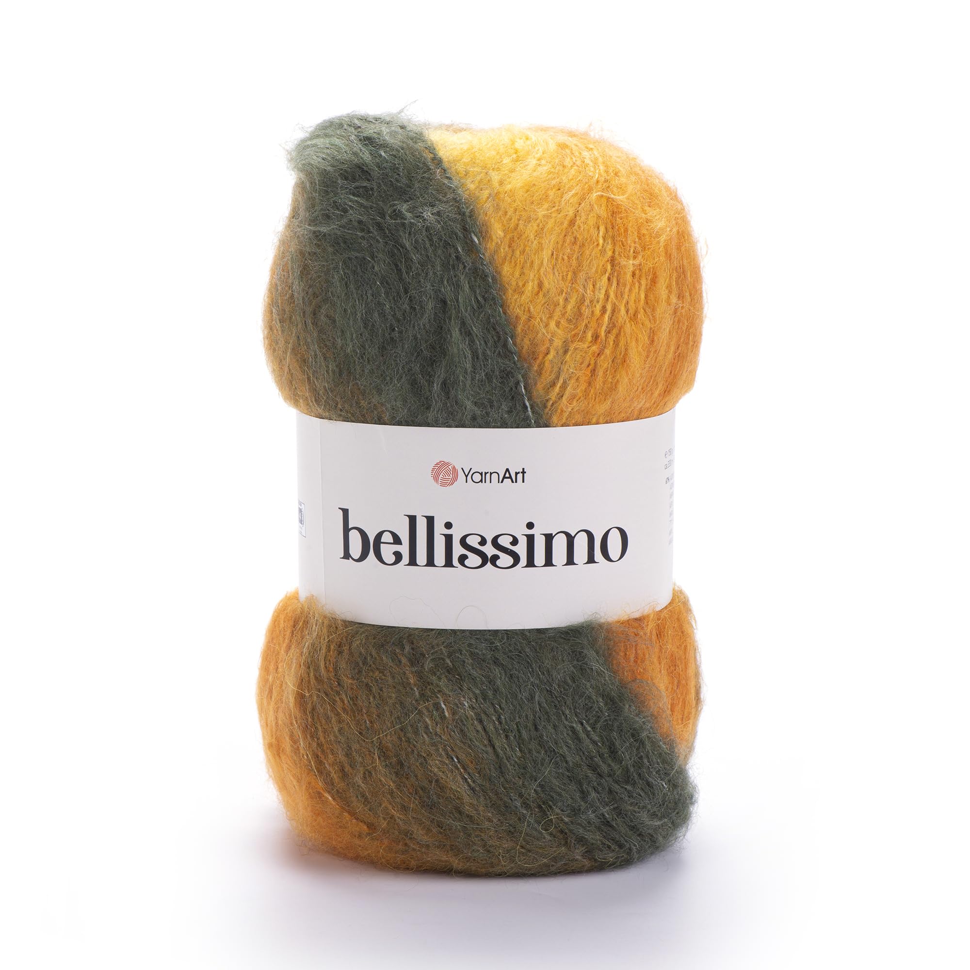 YarnArt Bellissimo - 13% Mohair - 67% Acrylic - 4% Polyamide - 16% Polyester