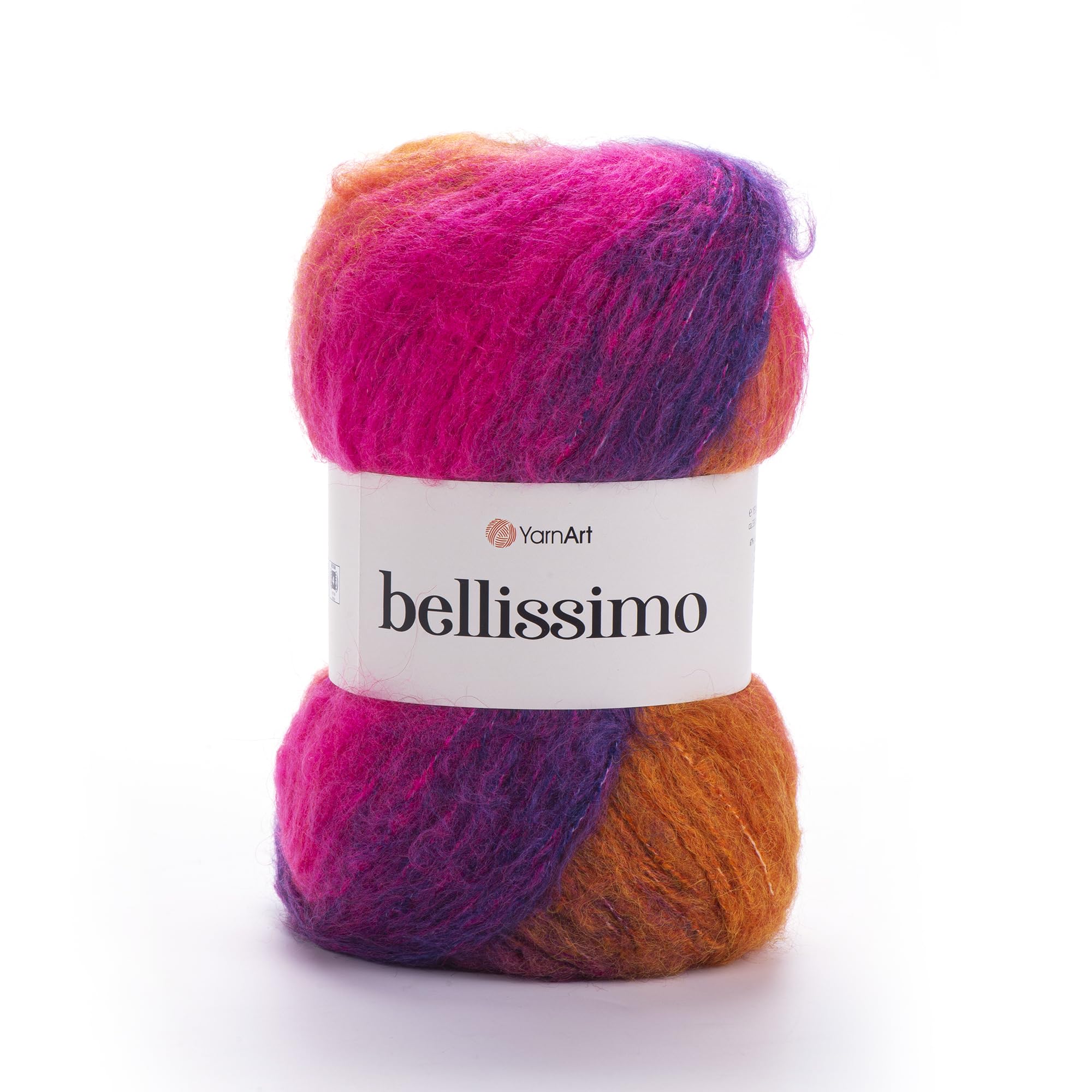 YarnArt Bellissimo - 13% Mohair - 67% Acrylic - 4% Polyamide - 16% Polyester