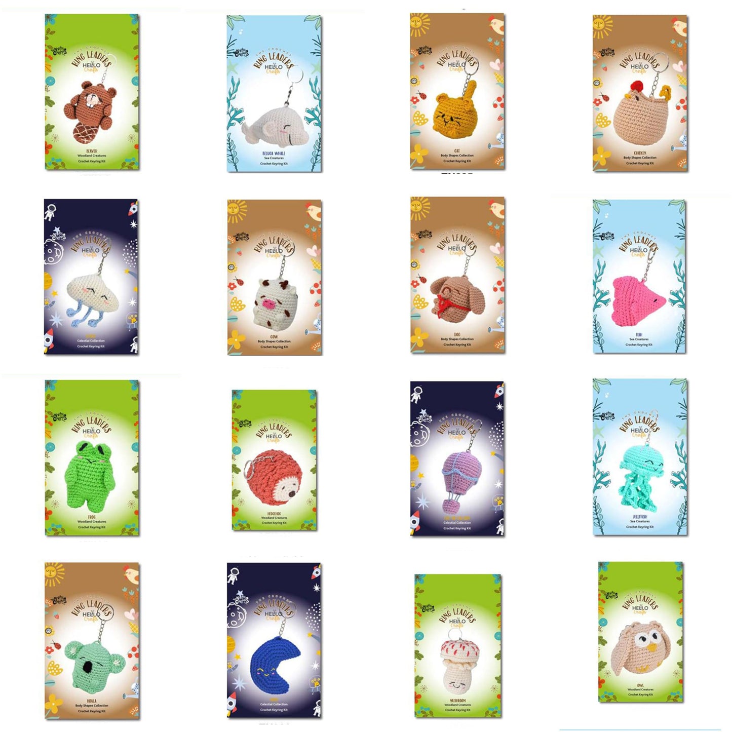 Diamante Crafts KNITTY Critters Ring Leaders Key Ring Crochet Kit