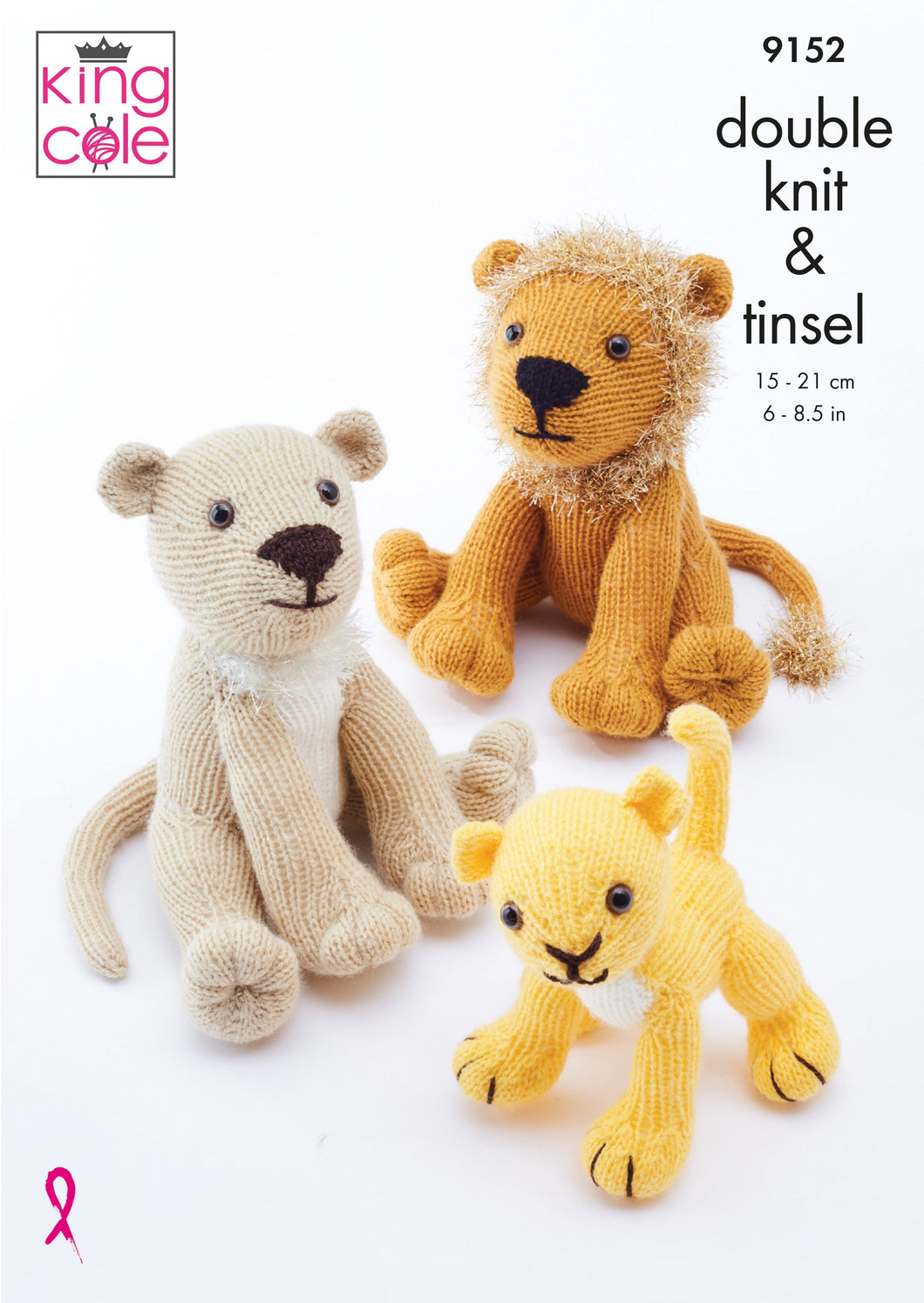 King Cole / TINSEL CHUNKY KNITTING PATTERN - 9152 Lions