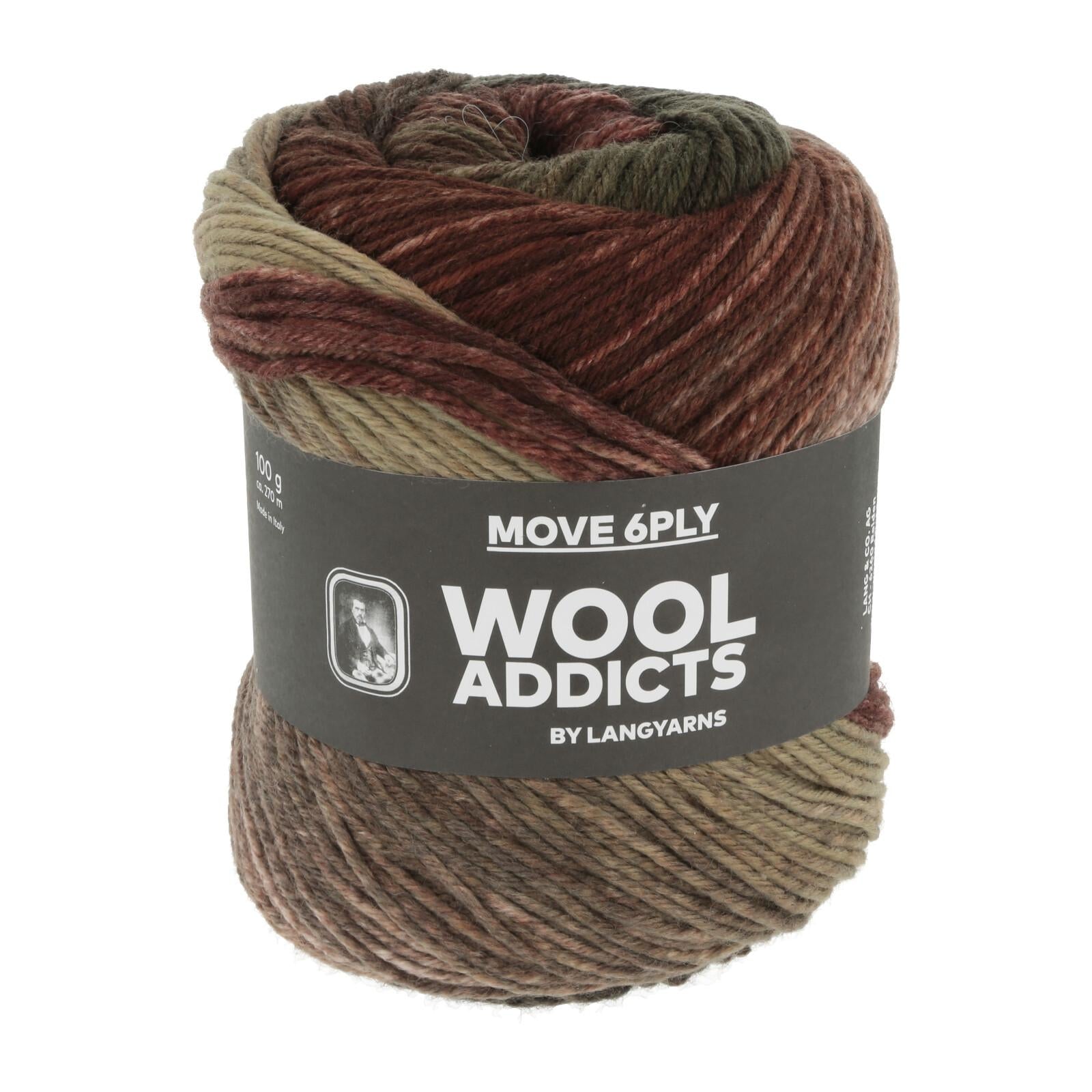 Move 6ply Wooladdicts langyarns, 100g, 270m, 75% merino, 25% nylon