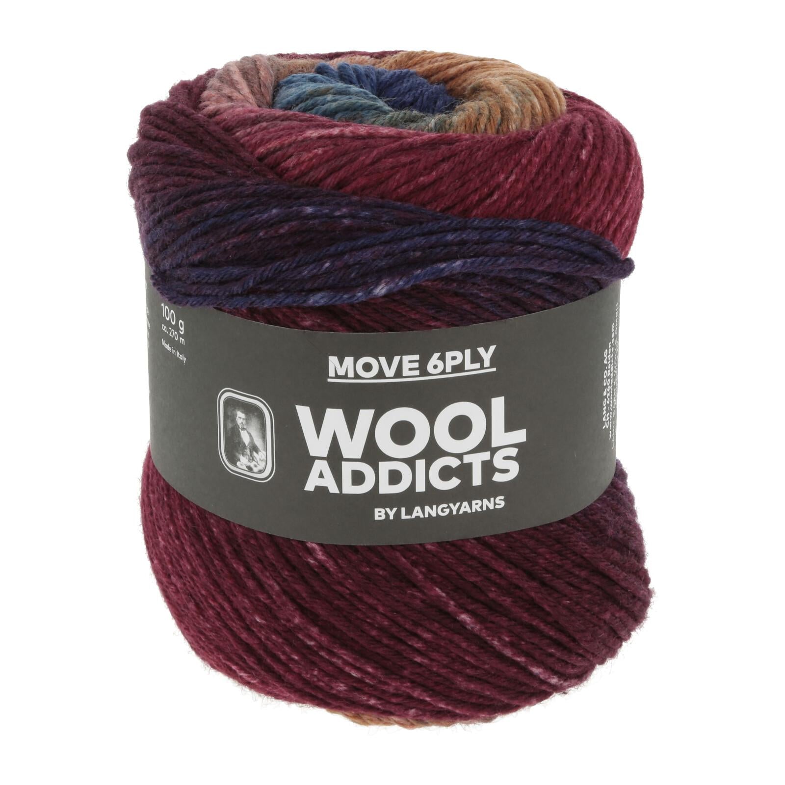 Move 6ply Wooladdicts langyarns, 100g, 270m, 75% merino, 25% nylon