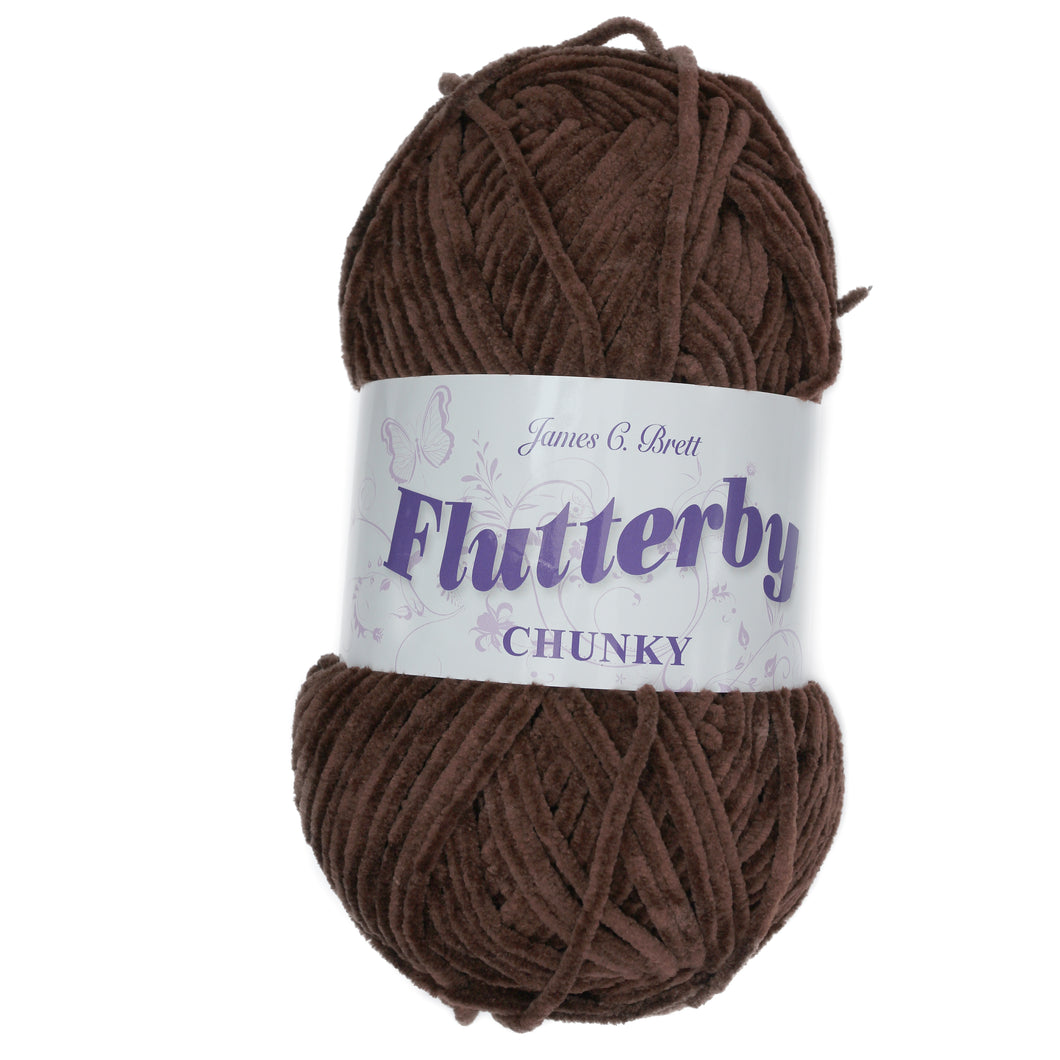 James C. Brett Flutterby Chenille Chunky - B50 Chocolate