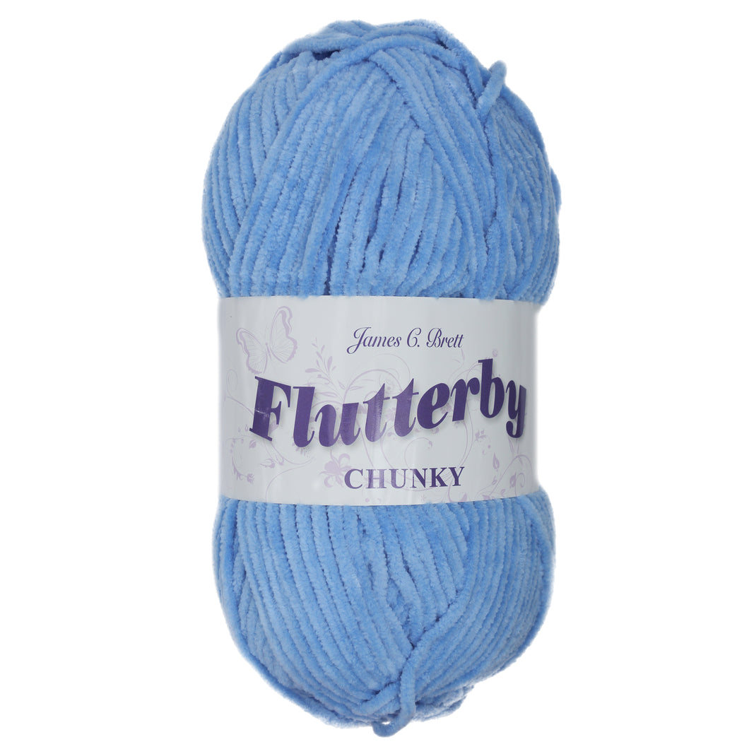 James C. Brett Flutterby Chenille Chunky - B46 Sky Blue