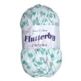 James C. Brett Flutterby Pattern Chenille Chunky - B41 Green / Grey Spot