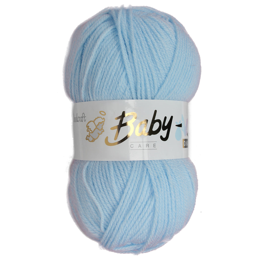 Woolcraft BABY CARE DK Soft Knitting Wool / Yarn - 100g Ball - Blue