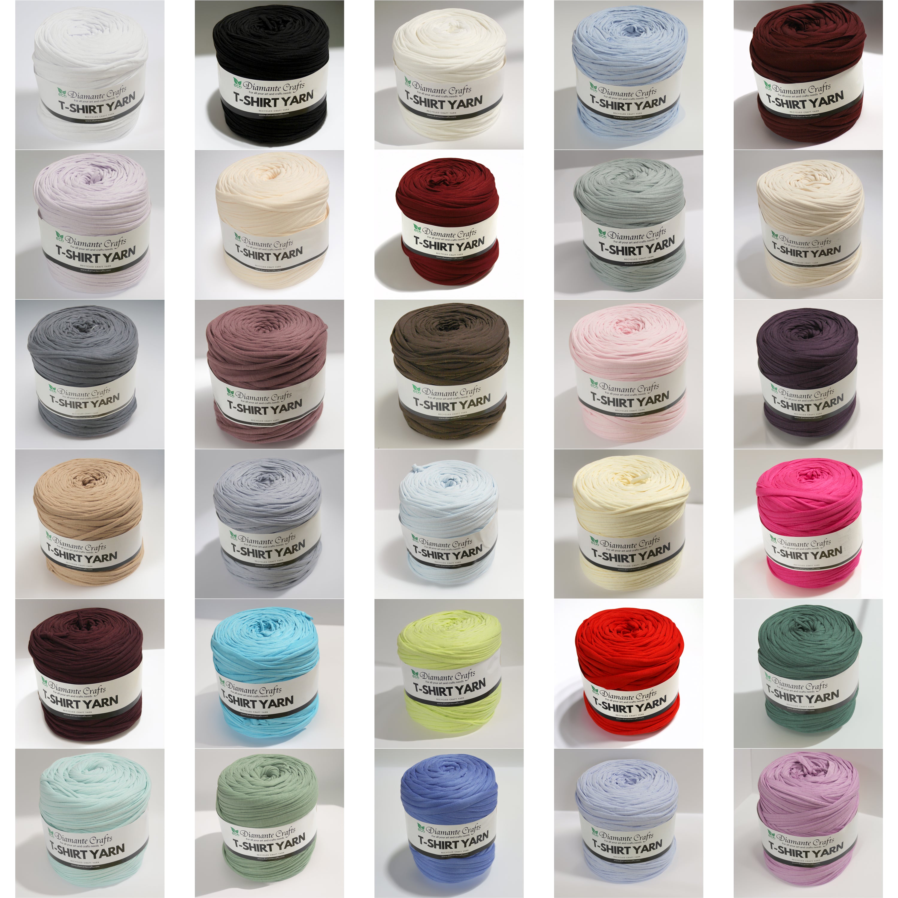 Diamante Crafts Tshirt Yarn - 650g - 110m - 85% Cotton - 10% Recycled Fibres - 5% Elastane