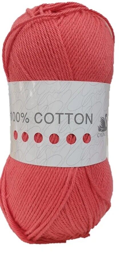 Cygnet 100% COTTON DK Knitting Yarn / Wool - 100g Double Knit Ball - Pepper