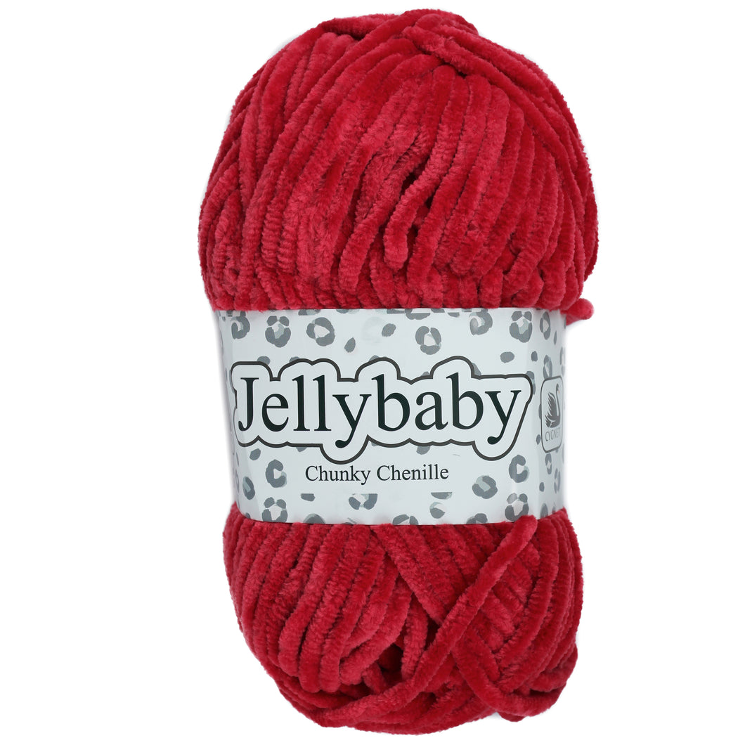 Cygnet JELLYBABY Supersoft Chenille Chunky Knitting Crochet / Yarn - 100g Ball - Post Box