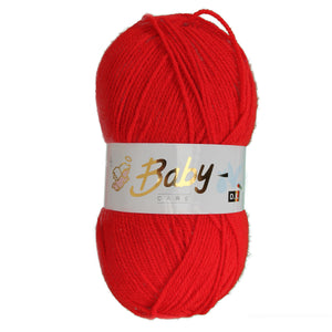 Woolcraft BABY CARE DK Soft Knitting Wool / Yarn - 100g Ball - Rouge