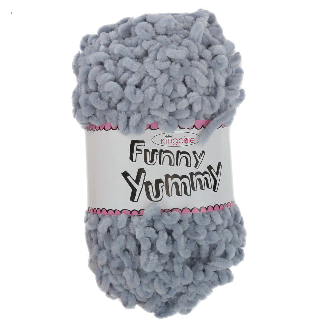 King Cole FUNNY YUMMY Knitting Yarn / Wool - 100g Ball - Silver - 4144