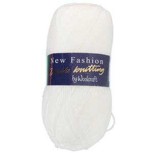 Woolcraft NEW FASHION DK Knitting White - 7F76