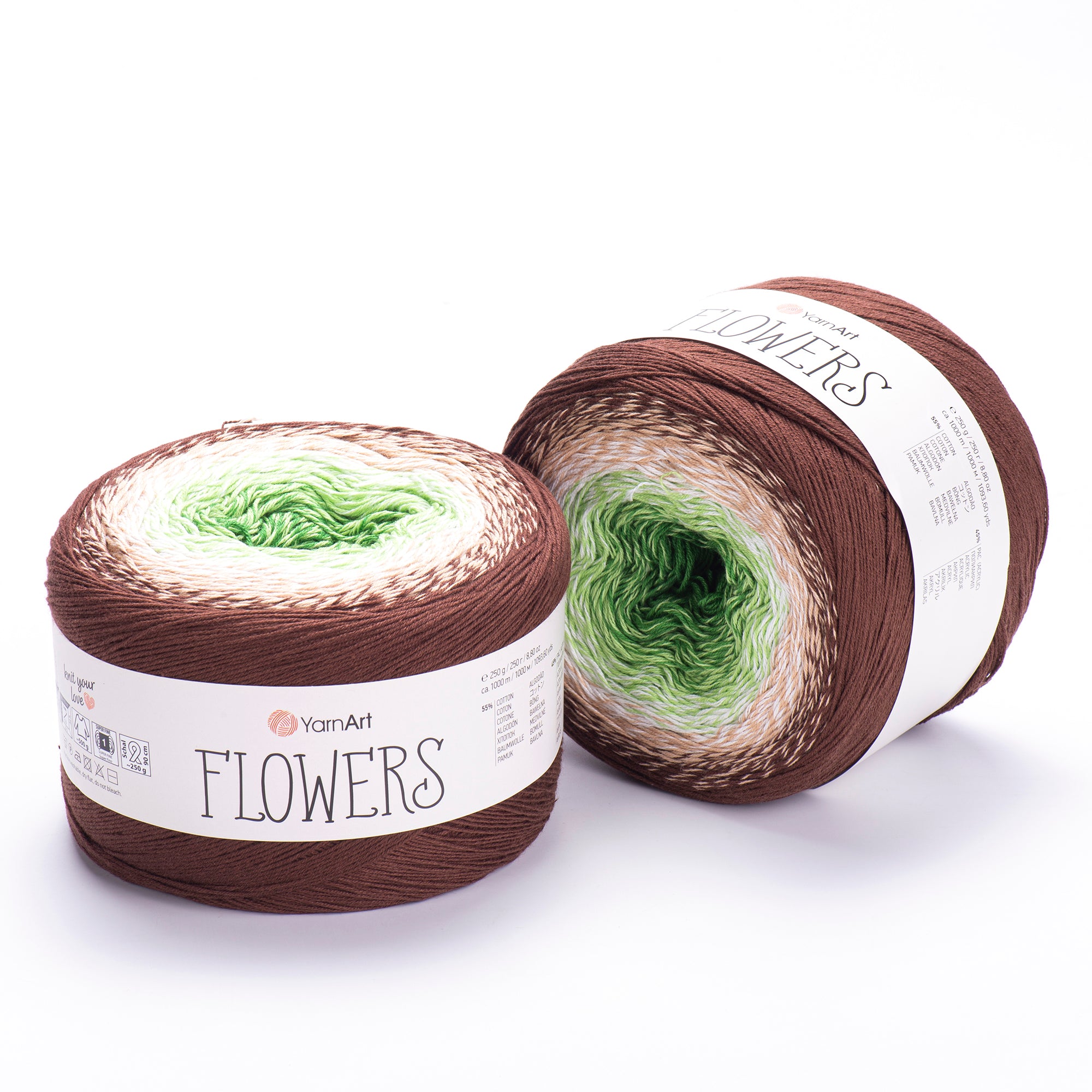 YarnArt Flowers 250g Gradient Cake (1000m) – Cotton/Acrylic