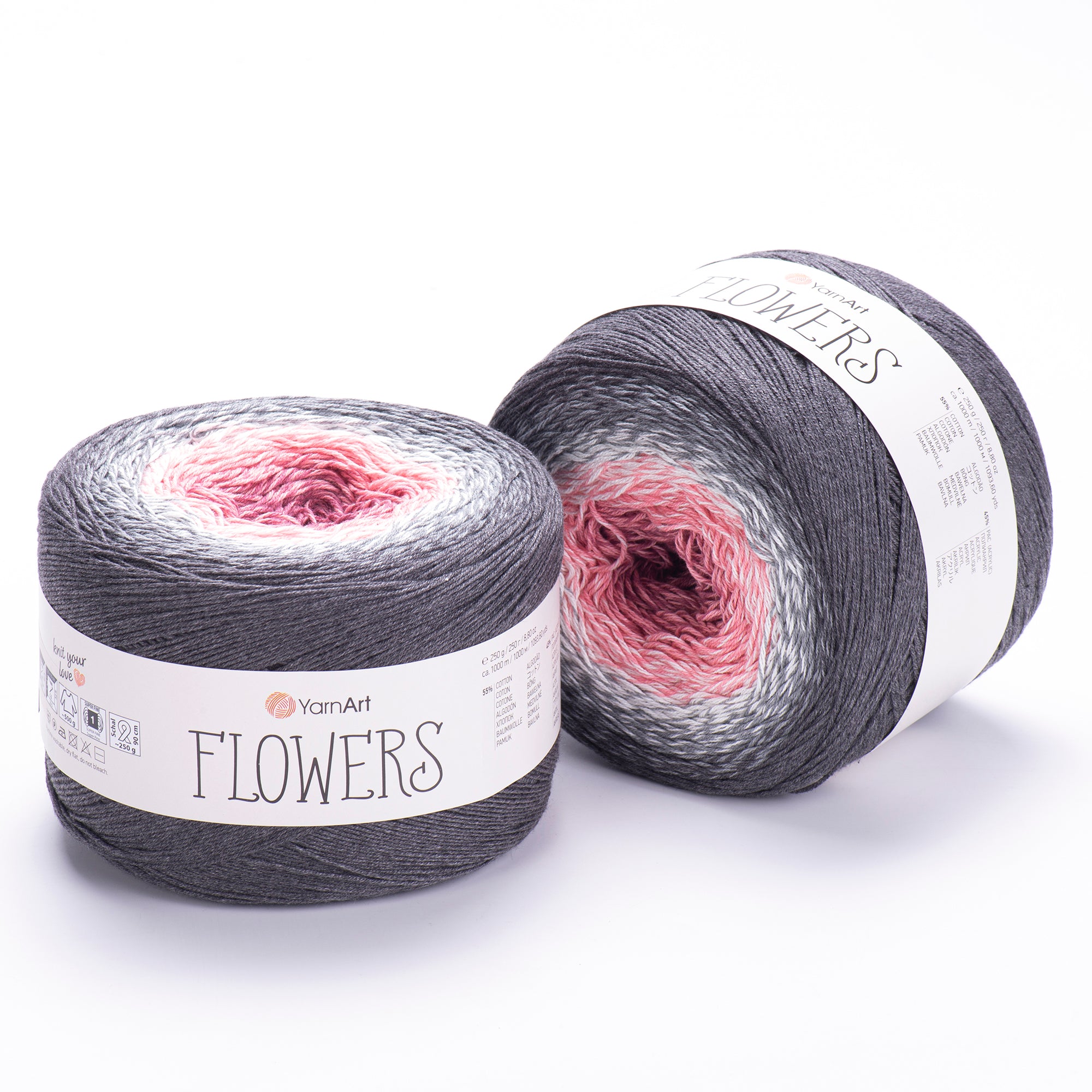 YarnArt Flowers 250g Gradient Cake (1000m) – Cotton/Acrylic