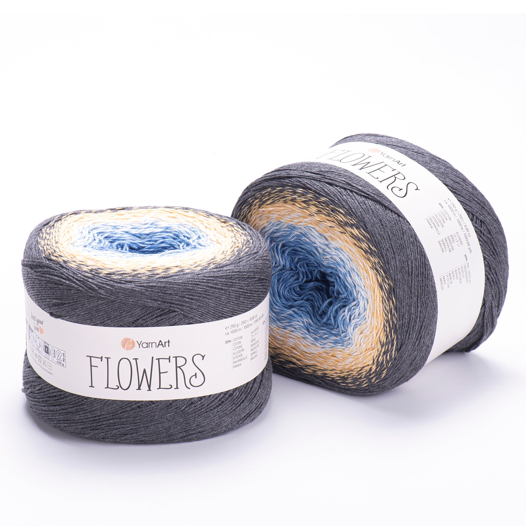 YarnArt Flowers 250g Gradient Cake (1000m) – Cotton/Acrylic