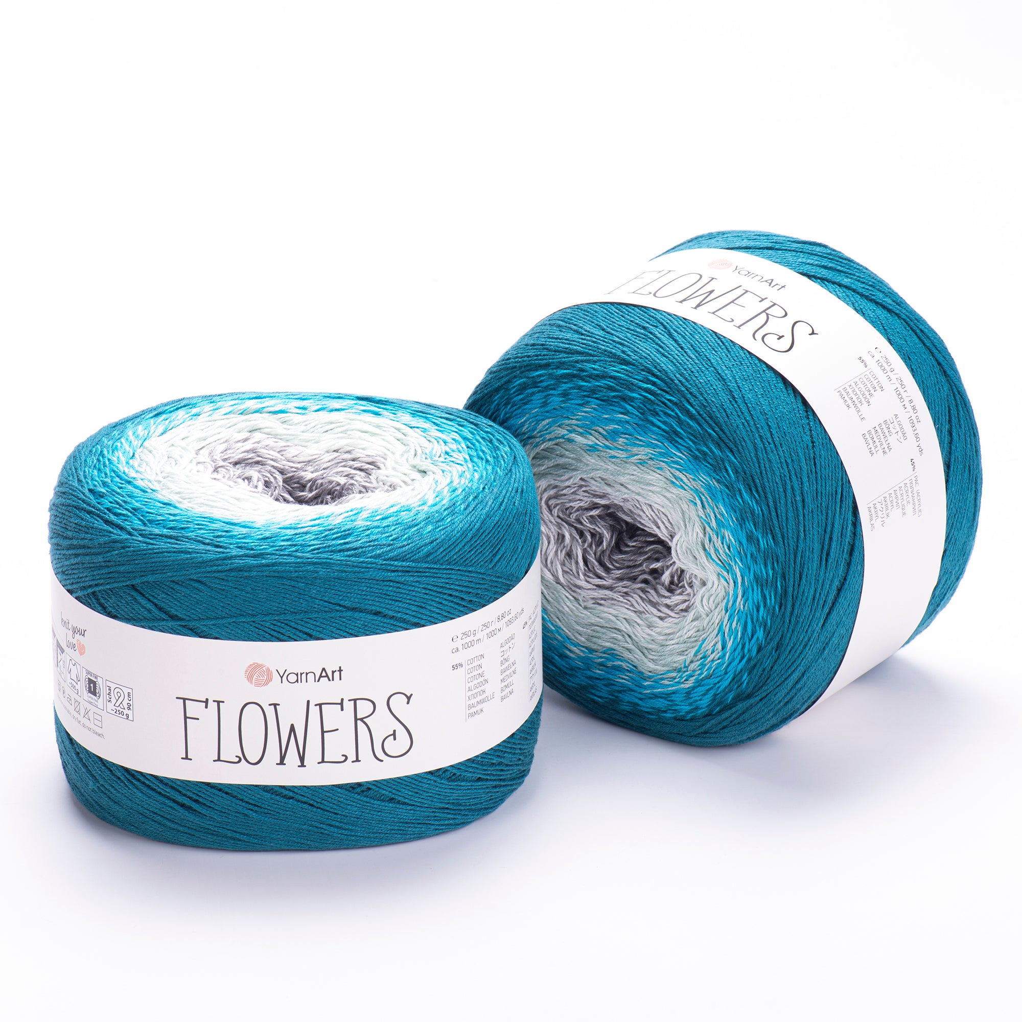 YarnArt Flowers 250g Gradient Cake (1000m) – Cotton/Acrylic