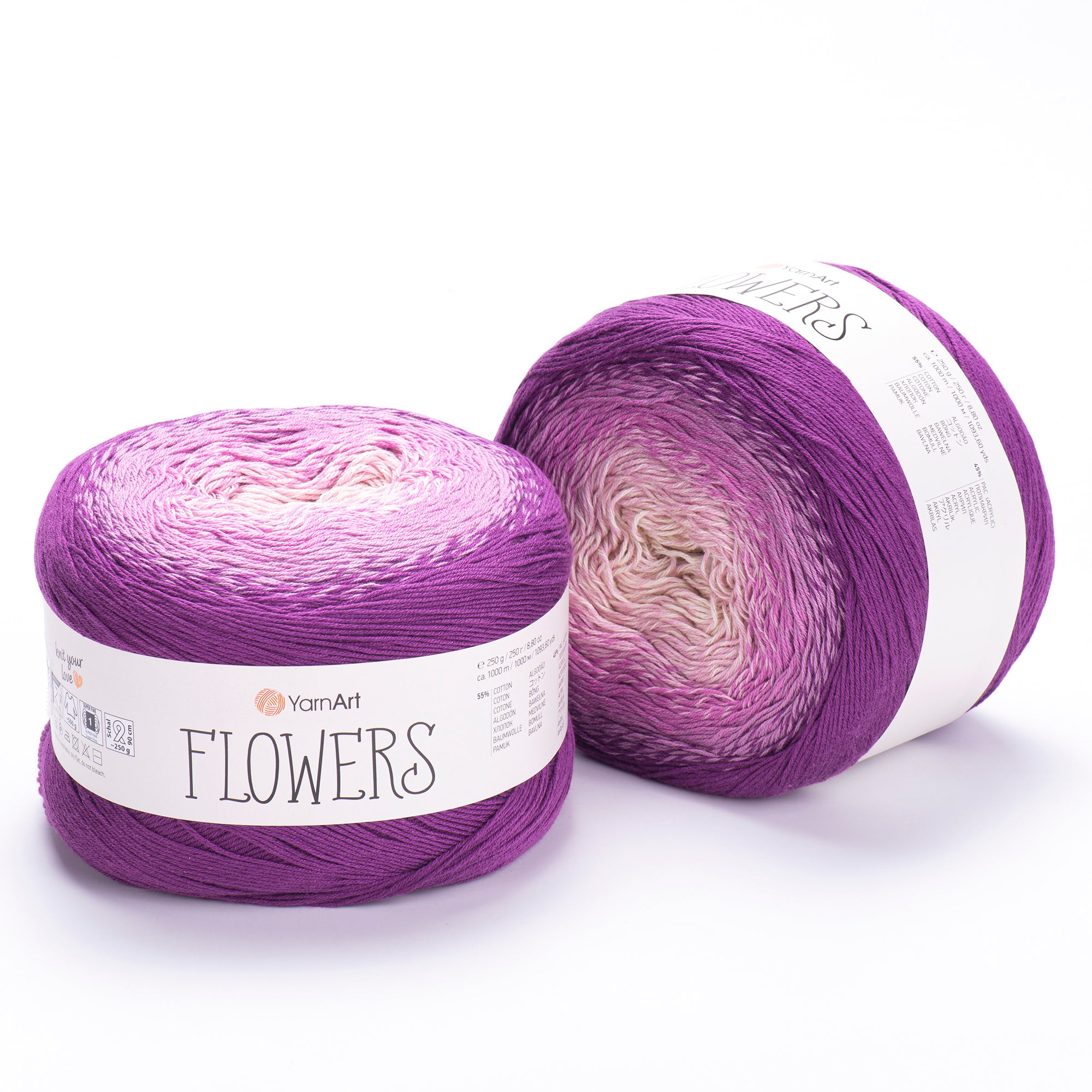 YarnArt Flowers 250g Gradient Cake (1000m) – Cotton/Acrylic