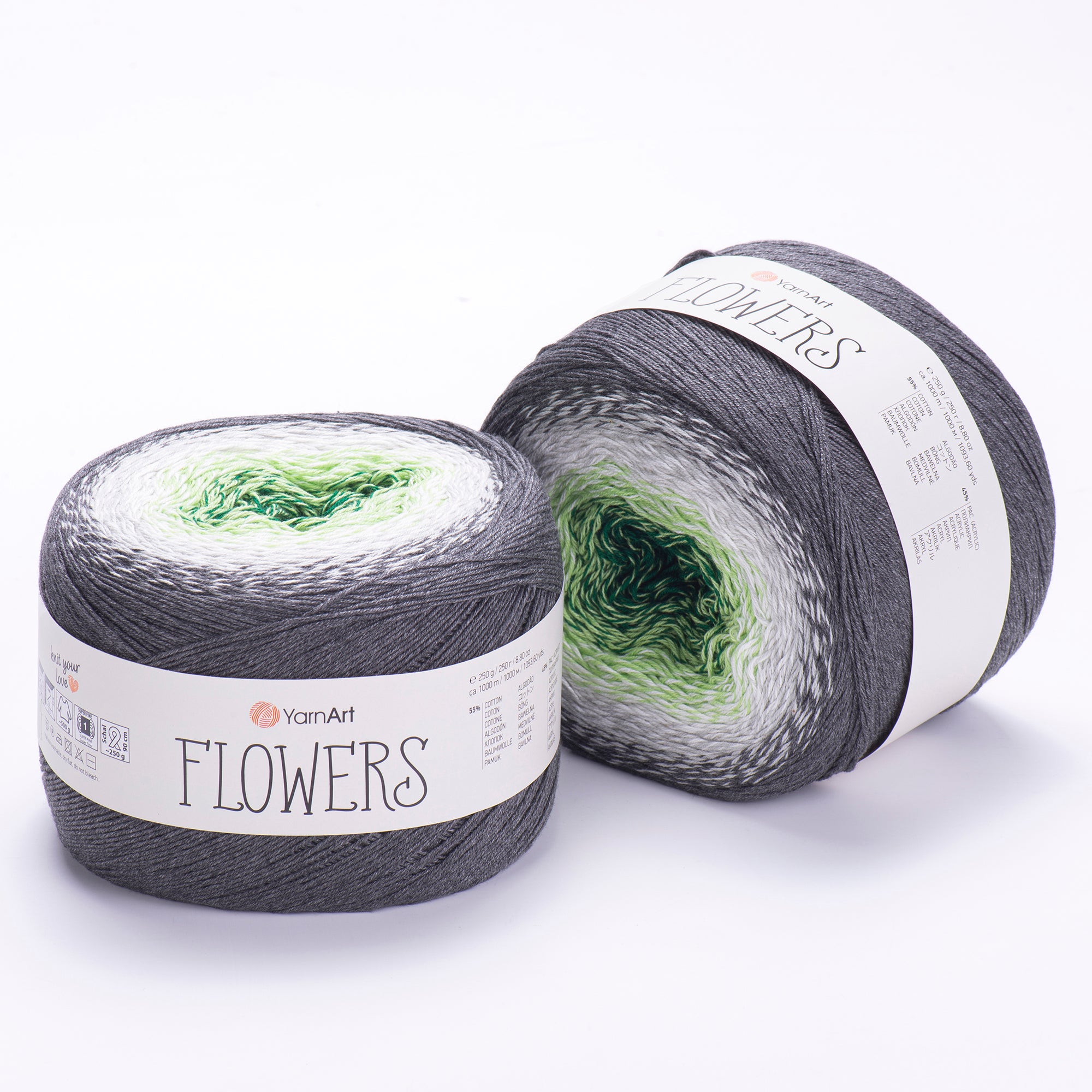 YarnArt Flowers 250g Gradient Cake (1000m) – Cotton/Acrylic