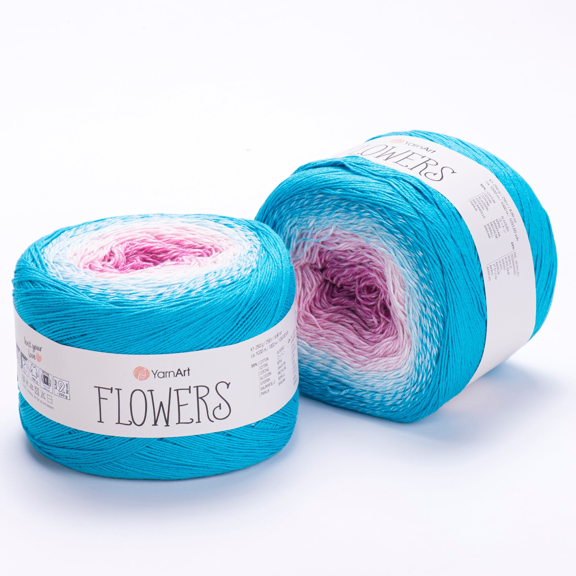 YarnArt Flowers 250g Gradient Cake (1000m) – Cotton/Acrylic