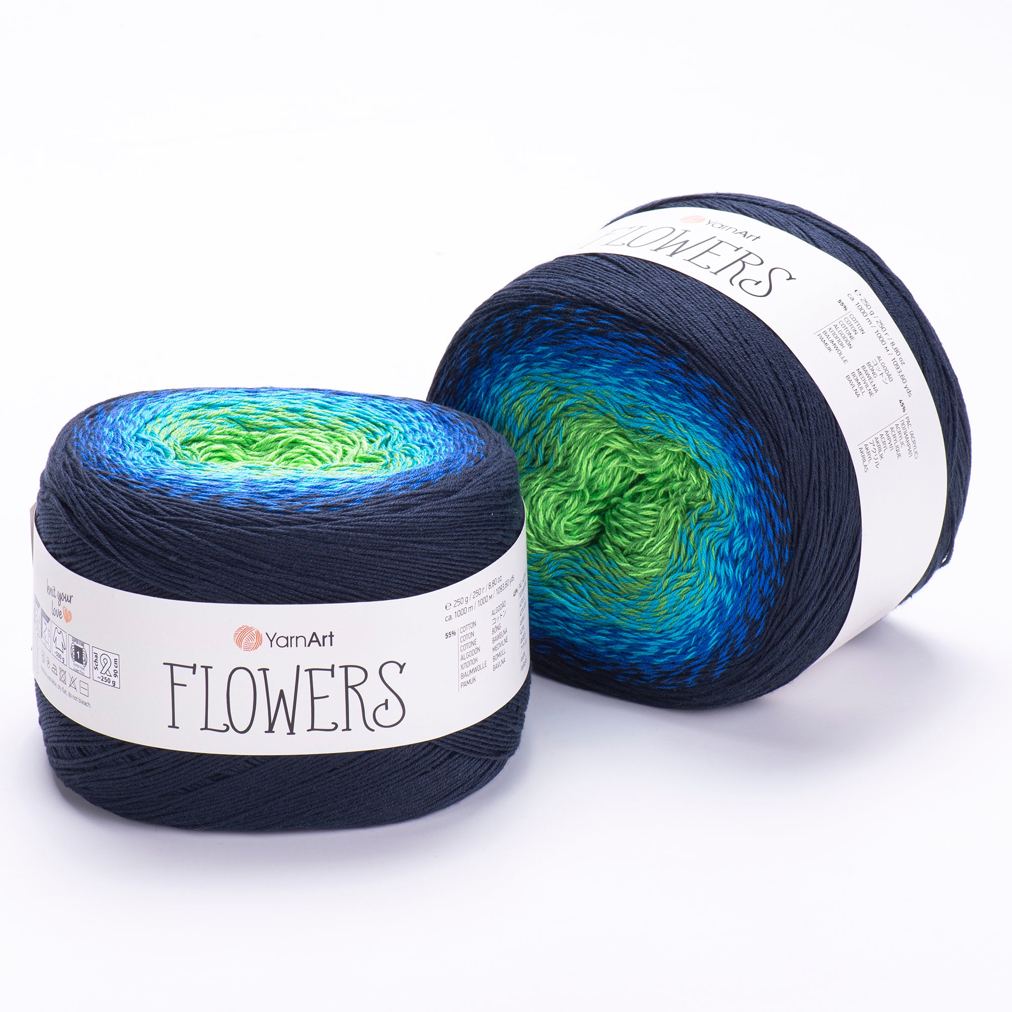 YarnArt Flowers 250g Gradient Cake (1000m) – Cotton/Acrylic