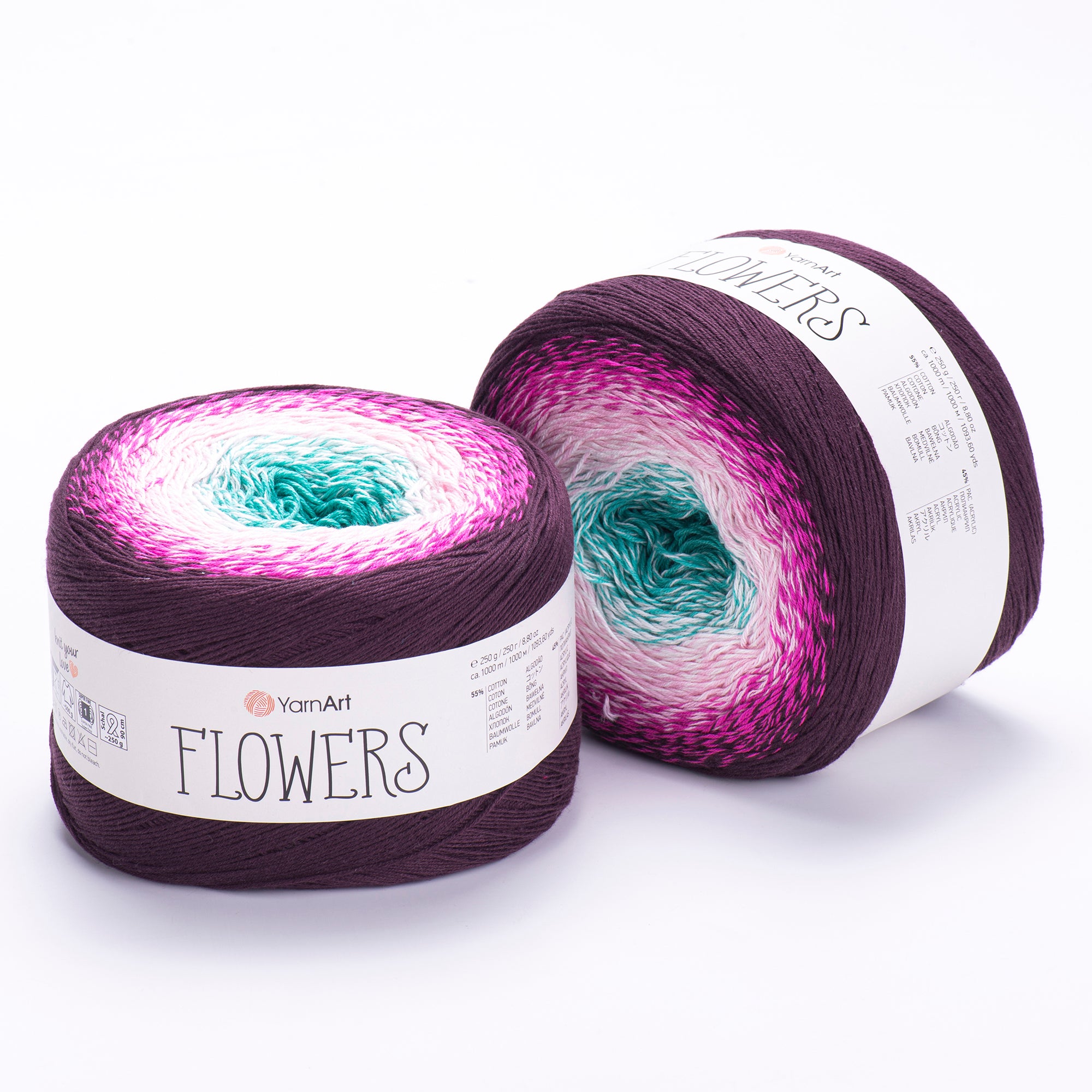 YarnArt Flowers 250g Gradient Cake (1000m) – Cotton/Acrylic