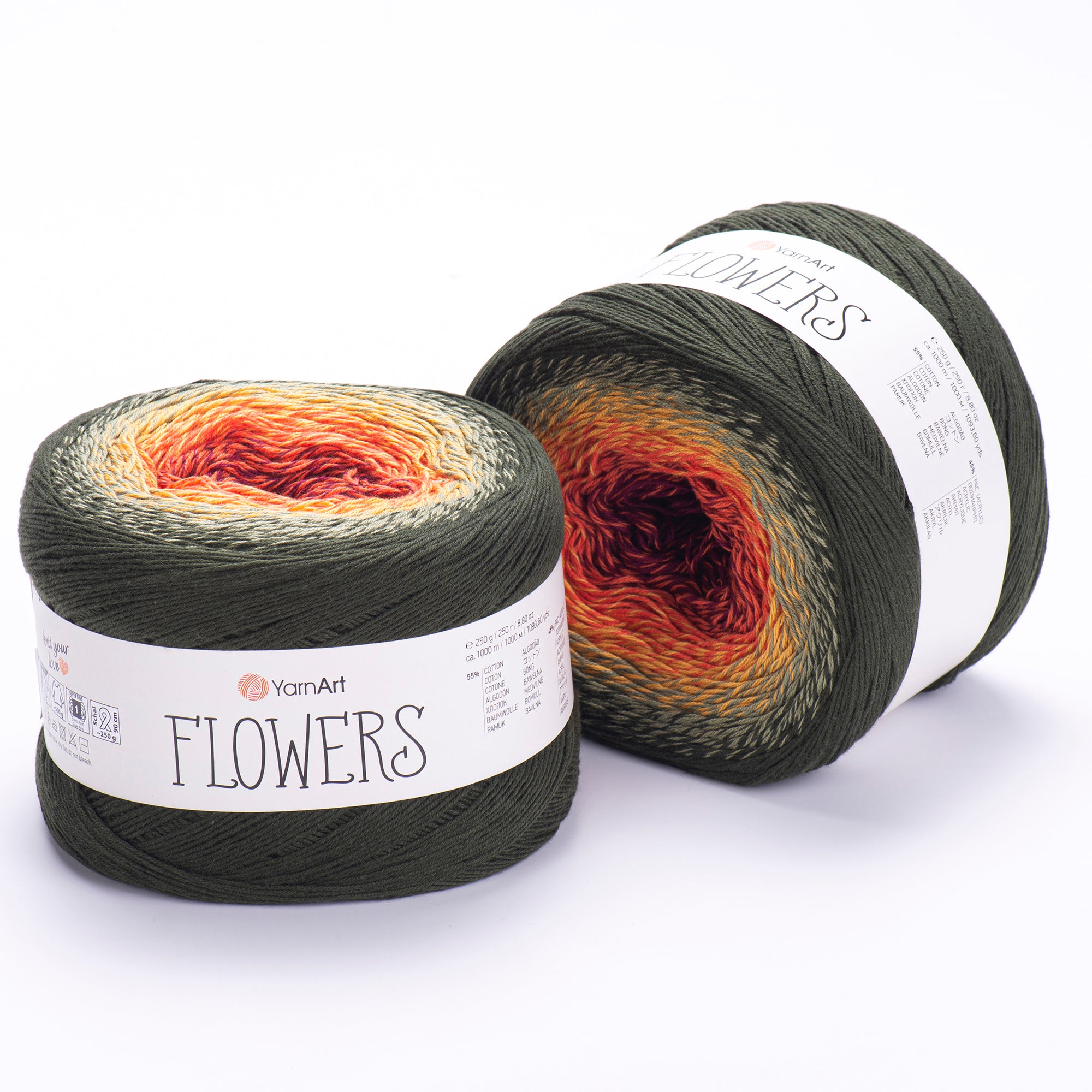 YarnArt Flowers 250g Gradient Cake (1000m) – Cotton/Acrylic