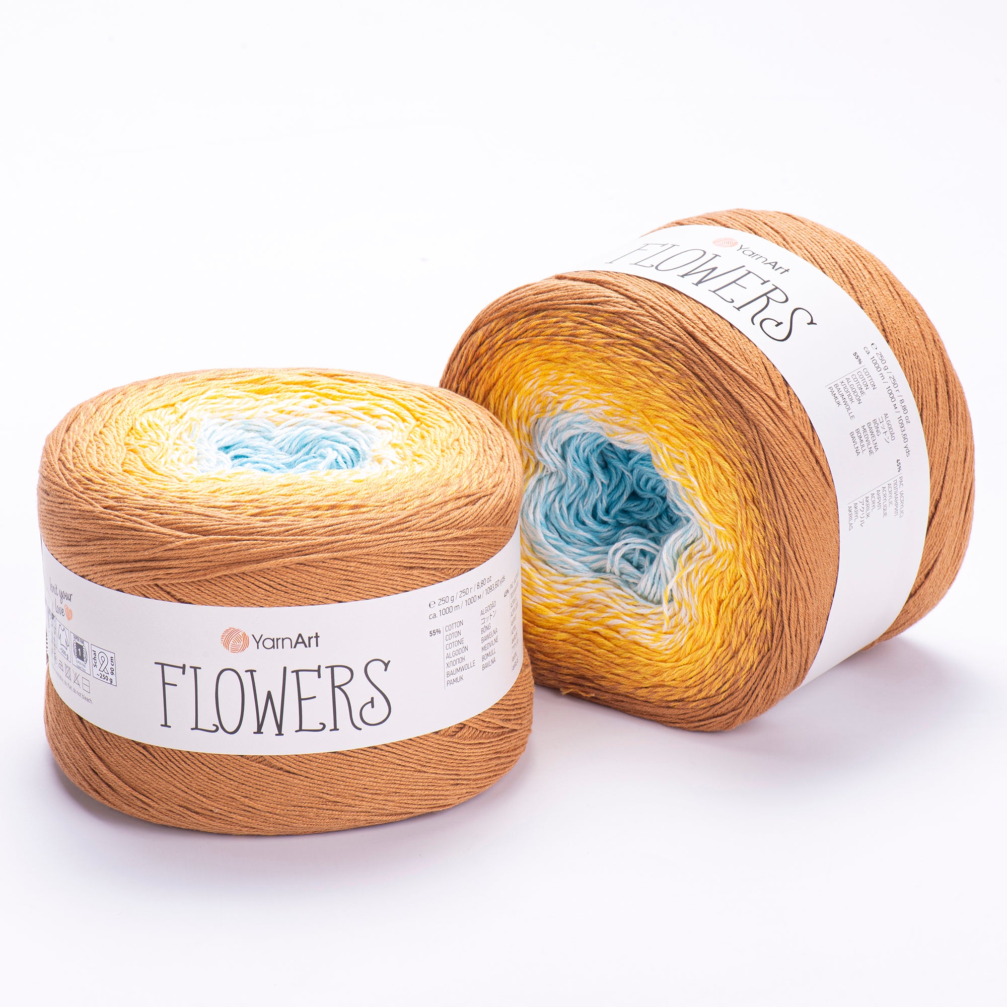 YarnArt Flowers 250g Gradient Cake (1000m) – Cotton/Acrylic