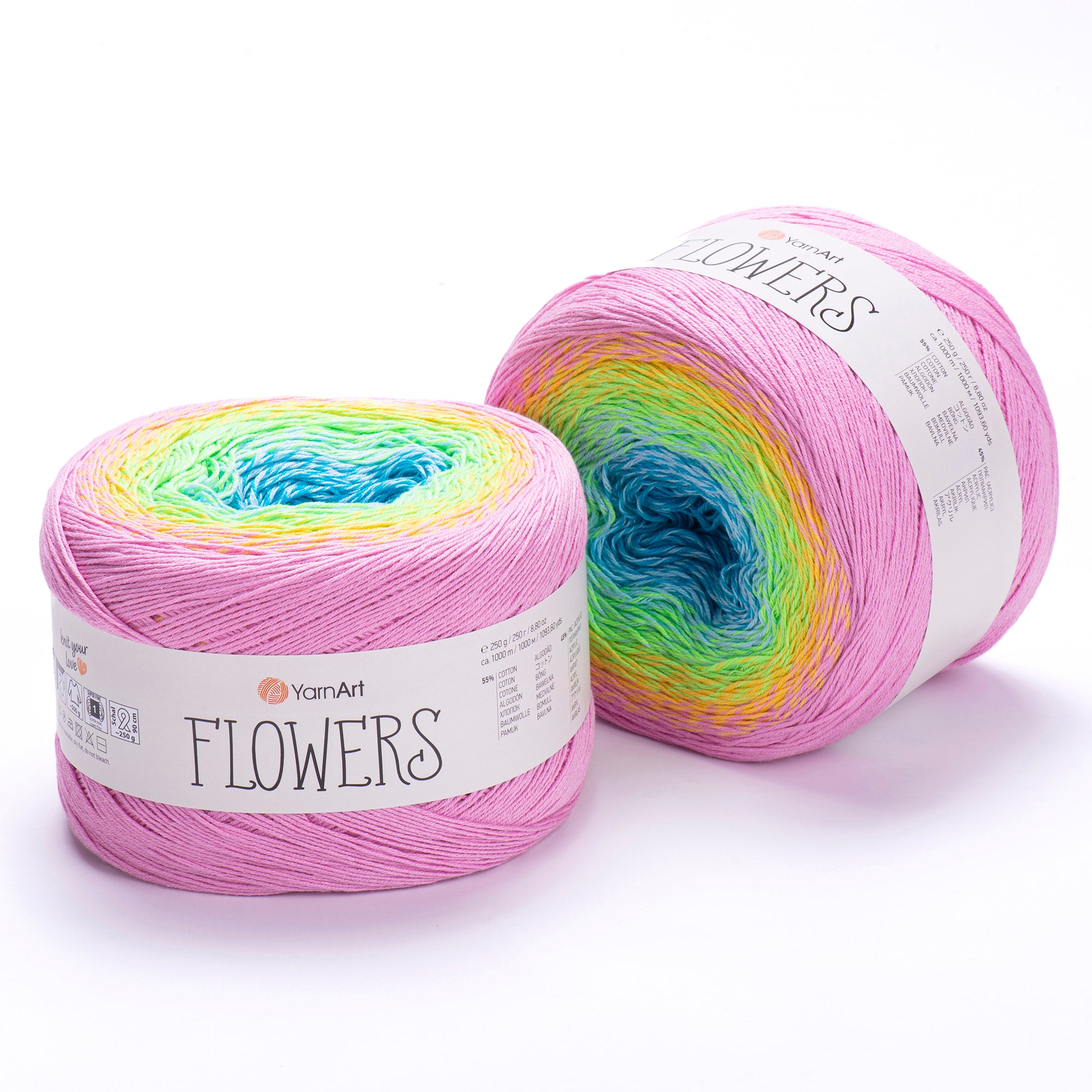 YarnArt Flowers 250g Gradient Cake (1000m) – Cotton/Acrylic