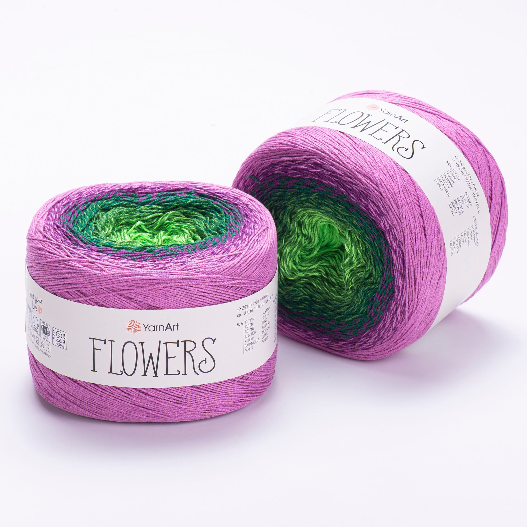 YarnArt Flowers 250g Gradient Cake (1000m) – Cotton/Acrylic