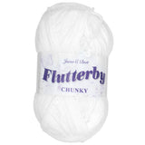 James C. Brett Flutterby Chenille Chunky - B1 White