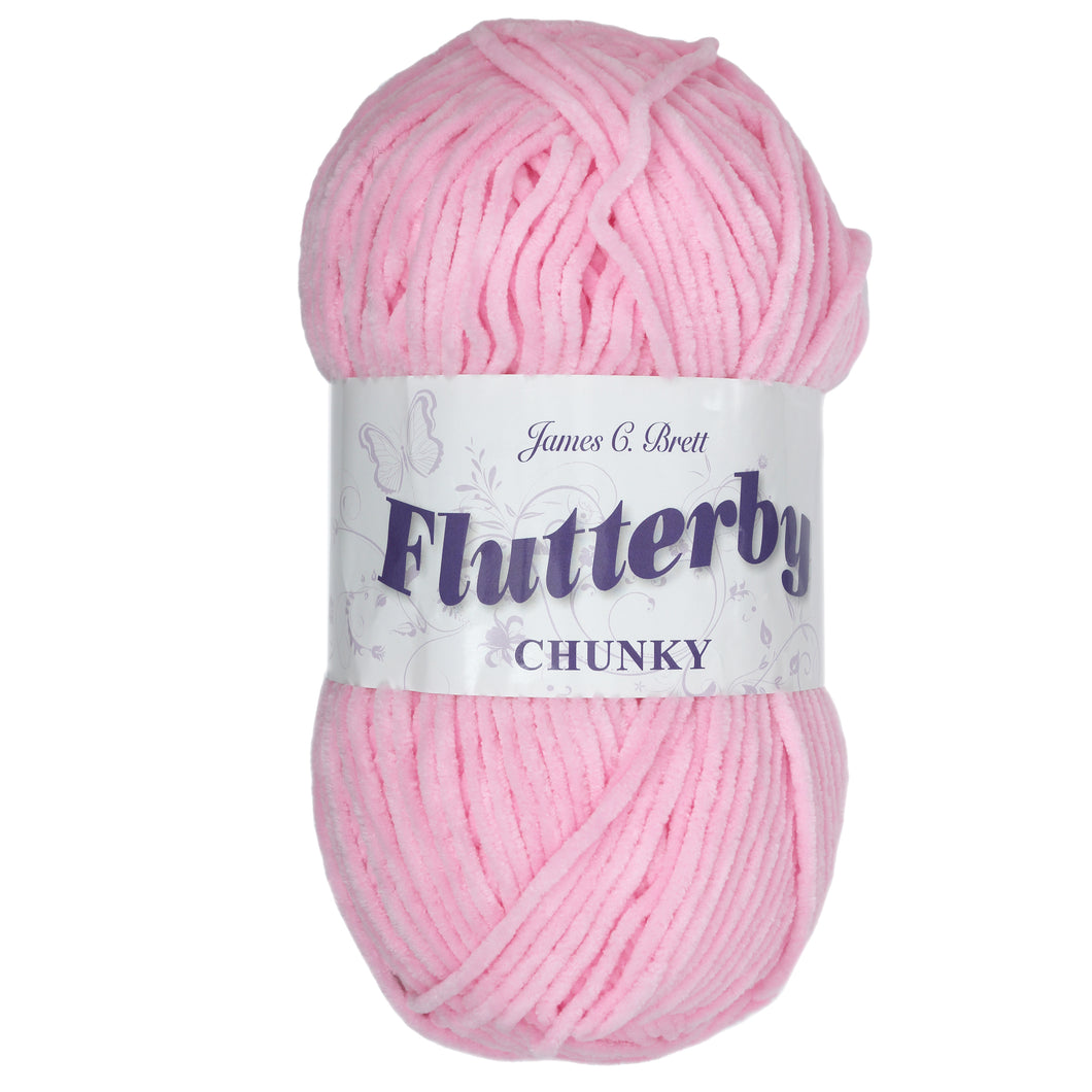 James C. Brett Flutterby Chenille Chunky - B12 Pink