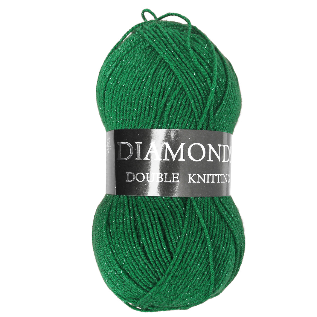 Woolcraft DIAMONDS TINSEL New Fashion Knitting Yarn / Wool - 100g Ball - Emerald