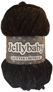 Cygnet JELLYBABY Glitter Chenille Supersoft Chunky Knitting Crochet / Yarn - Ink Spot
