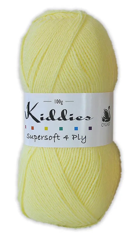 Cygnet KIDDIES Supersoft 4PLY Knitting Yarn / Wool - 100g - Lemon