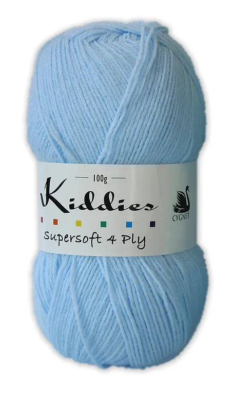 Cygnet KIDDIES Supersoft 4PLY Knitting Yarn / Wool - 100g - Baby Blue
