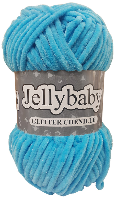Cygnet JELLYBABY Glitter Chenille Supersoft Chunky Knitting Crochet / Yarn - Topaz