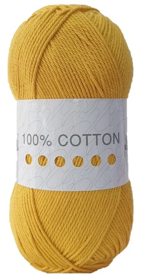 Cygnet 100% COTTON DK Knitting Yarn / Wool - 100g Double Knit Ball - Golden