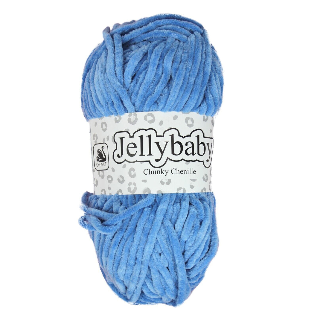 Cygnet JELLYBABY Supersoft Chenille Chunky Knitting Crochet / Yarn - 100g Ball - Ultramarine