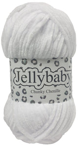 Cygnet JELLYBABY Supersoft Chenille Chunky Knitting Crochet / Yarn - 100g Ball - White