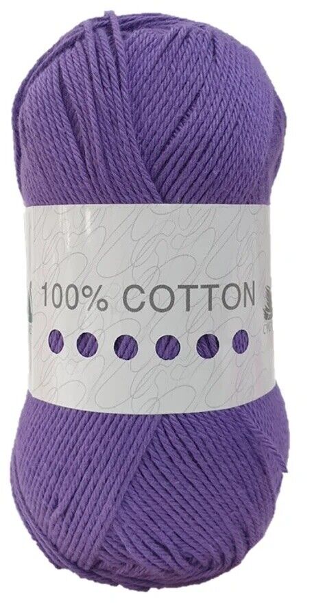 Cygnet 100% COTTON DK Knitting Yarn / Wool - 100g Double Knit Ball - Smokey Purple